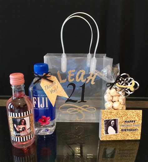 Adult Party Favor Bags With Name And Age Includes Fiji Water Etsy
