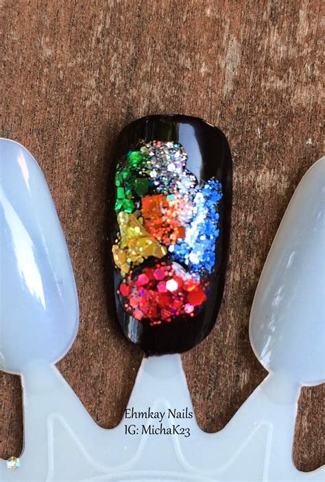 Ehmkay Nails Color Block Glitter Framed Nail Art Tutorial