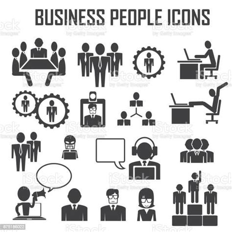 Business People Icons Vector Set Stock Illustration Download Image