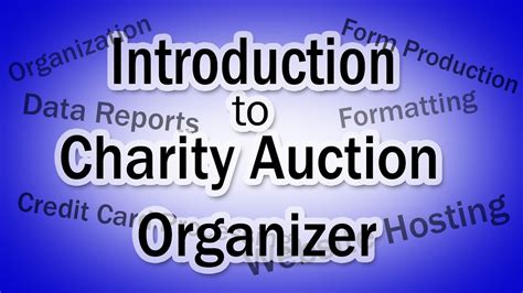 Introduction To Charity Auction Organizer Youtube