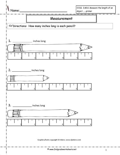13 Measurement Inches Worksheets