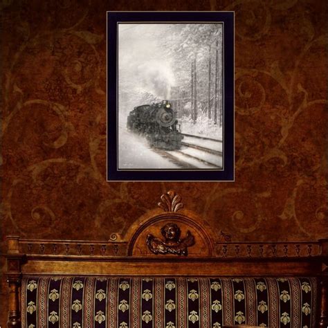 Alcott Hill Snowy Locomotive Framed Wall Art For Living Room Home Wall Decor Print By Lori
