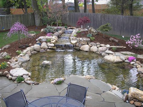 Love The Stone Patio And Pond Ponds Backyard Pond Landscaping