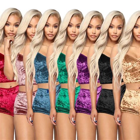Velvet V Neck Spaghetti Strap Crop Top And Shorts Set For Women Perfect For Nightclubs Parties