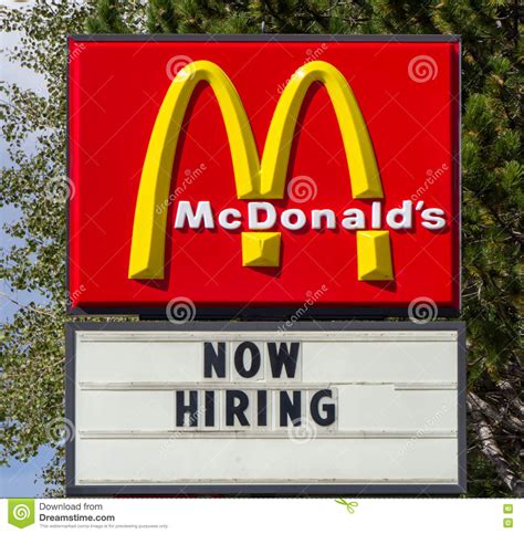 But when food contributes more calories than nutrients, the problem of empty calories versus nutrition becomes something to consider. McDonald's Fast Foot Now Hiring Sign And Logo Editorial ...