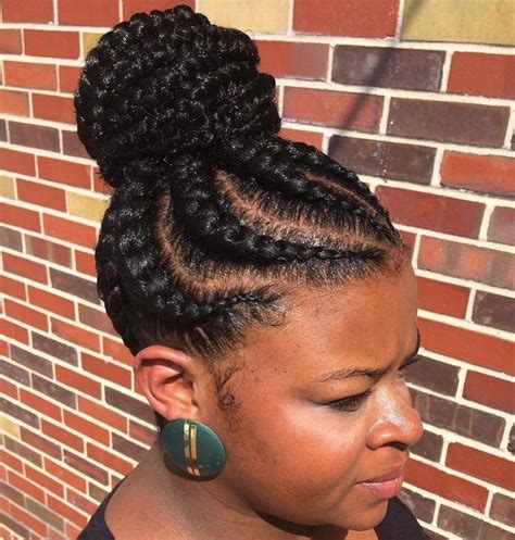 Braided hairstyles have been present on fashion world forever, actually their history began more than thirty thousands of years ago. African American Braided Bun | Braids for black hair ...