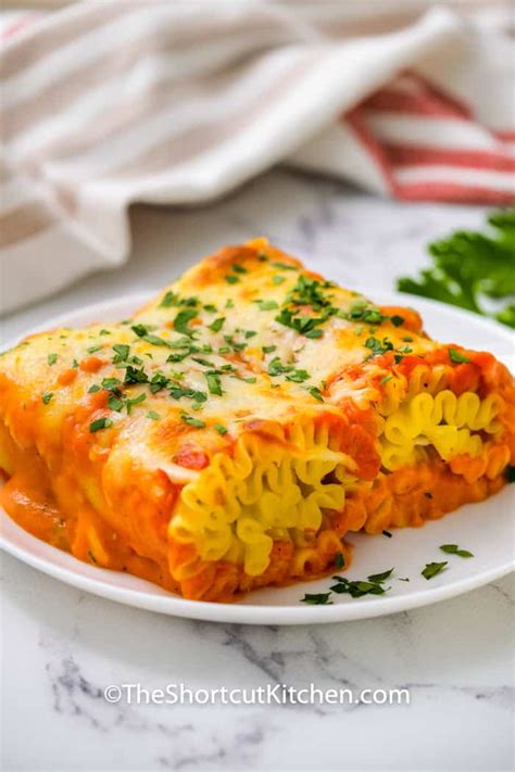 3 Cheese Lasagna Roll Ups Recipe Meatless The Shortcut Kitchen