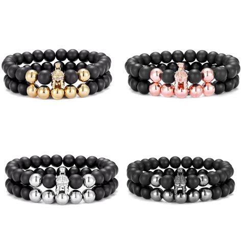 Pulsera De Cuentas De Estilo Gladiador Para Hombre Brazalete De Cobre