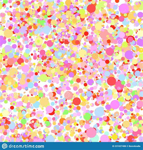 Abstract Hand Drown Polka Dots Background White Dotted Seamless