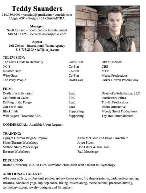 How to write an actress/actor's resume? 8 Acting Resume Samples | Sample Resume Template | Acting ...