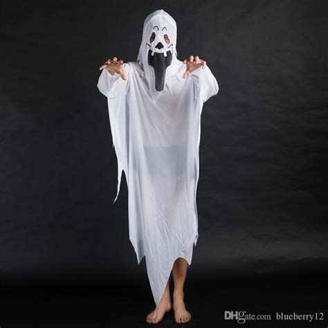 2017 New Hot Halloween Cosplay Party Ghost Unisex Suit Human White Pattern Costume Halloween