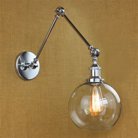 Retro Two Swing Arm Wall Lamp Glass Shade Wall Sconceswall Mount Swing