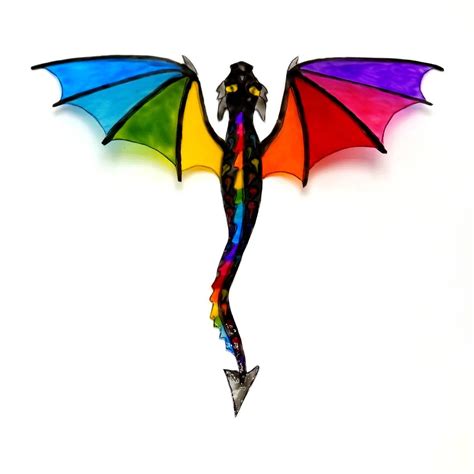 Rainbow 3d Dragon Wall Art Rainbow Dragon Decalrainbow Etsy In 2021