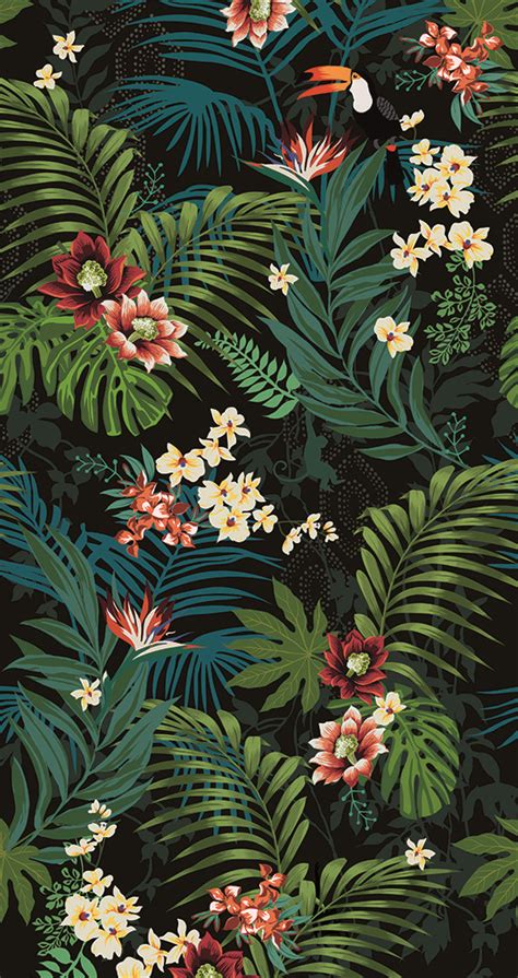 Tropical Wallpaper By Artcoor Design Studio Tropical Wallpaper