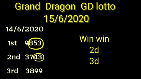 For every myr 1 that you spend on a number, you can get from myr 60 and up to myr 6. gd lotto grand dragon 15-6-2020 - YouTube