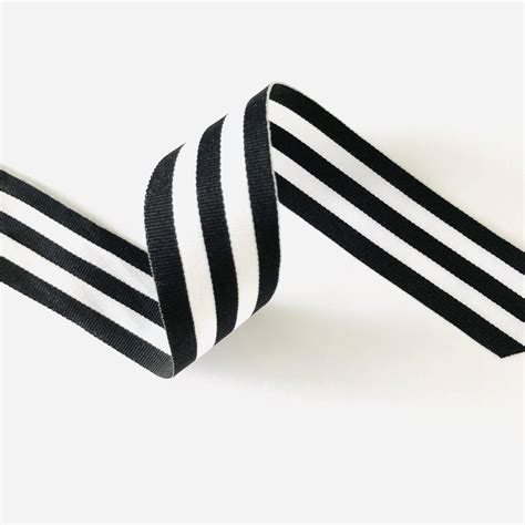 Black And White Striped Grosgrain Ribbon By Mock Up Designs