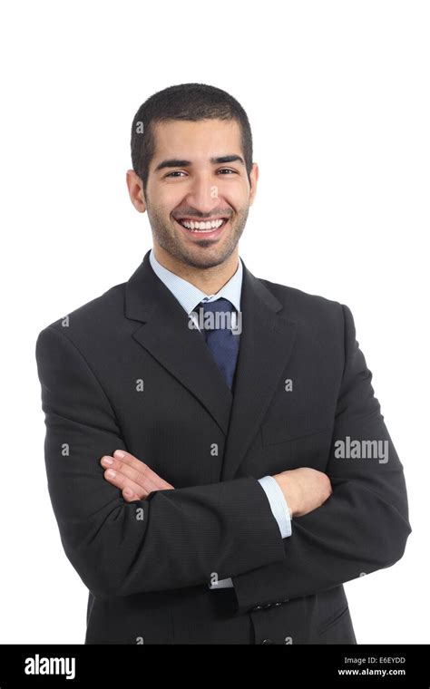 Happy Arab Businessman Posing Standing With Folded Arms Isolated On A