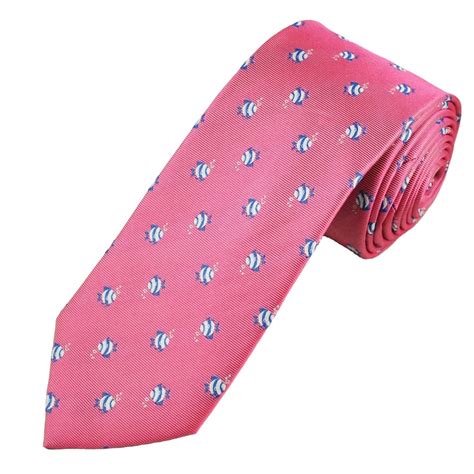 Pink Fish Silk Luxury Novelty Tie From Ties Planet Uk