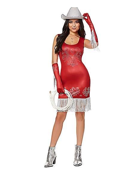Adult Red Cowgirl Dress Costume