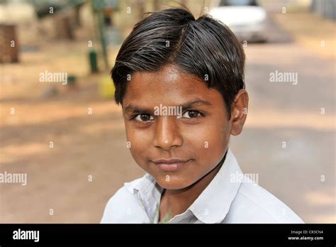 Indian Boy Portrait Khajuraho Madhya Pradesh India Asia Stock