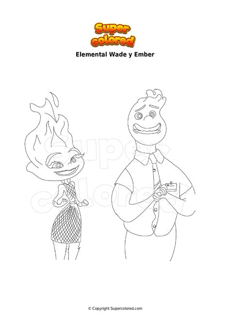 Dibujo Para Colorear Elemental Wade Y Ember Supercolored Com