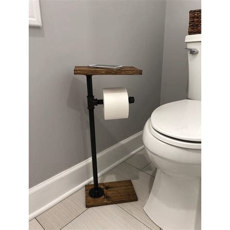 Toilet Paper Holder Stand Standing Toilet Paper Holder With Wooden