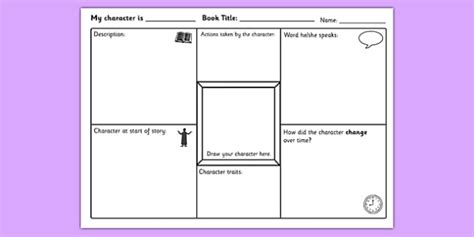 Character Study Worksheet Activity Sheet Characters