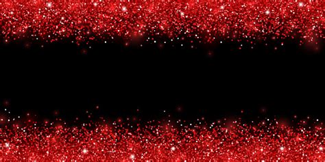 Wide Border Red Glitter On Black Background Vector Stock Illustration