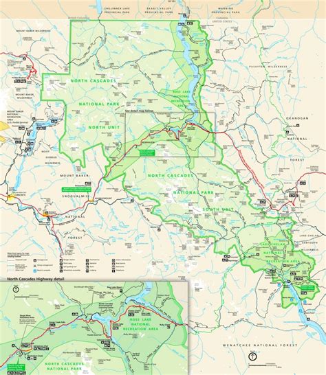 Large Detailed Tourist Map Of North Cascades 60500 Hot Sex Picture