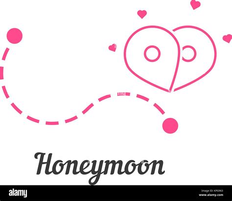 Honeymoon With Route And Map Pin Stock Vector Image And Art Alamy