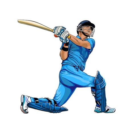 Premium Vector Abstract Batsman Playing Cricket From Splash Of