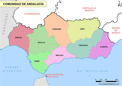 Mapa Comunidad De Andalucía