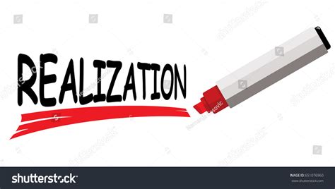 Word Realization Underlined Red Marker Stock Vector Royalty Free
