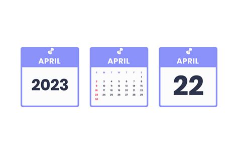 April Calendar Design April 22 2023 Calendar Icon For Schedule