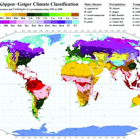 World Map Of Köppen Geiger Climate Classification Updated With Mean