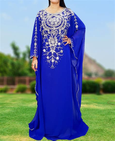 Dubai Kaftan Dresses For Women Evening Dress Maxi Long Gown Etsy