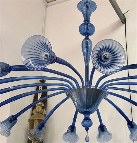 The blue blown glass chandelier, blue blown glass chandelier suppliers. Original Venini Chandelier with Light Blue Blown Glass ...