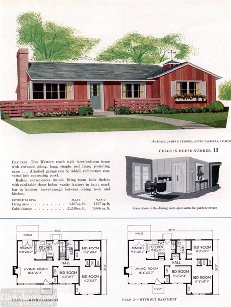 130 Vintage 50s House Plans Used To Build Millions Of Mid Century