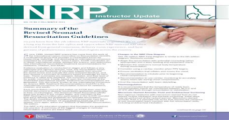 Summary Of The Revised Neonatal Resuscitation Guidelines · 1 Summary Of