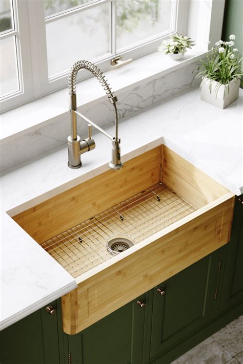 bamboo kitchen sink 895 single bowl bamboo apron sink