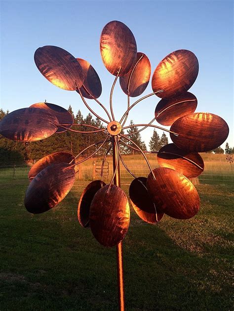 Garden Kinetic Wind Spinner Bronze Leaves Open Box Free Shipping