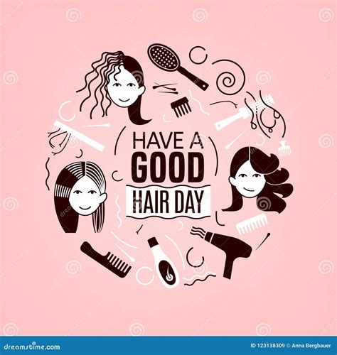 Great Hair Day Stock Vector Illustration Of Icon Curly 123138309