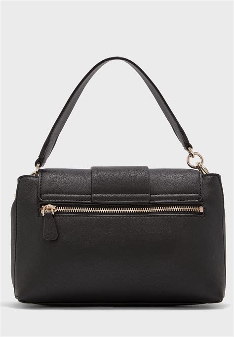 Buy Guess Black Tara Top Handle Flap Over Belted Crossbody For Women In