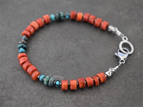 Coral And Turquoise Bracelet Wild Hare Gems