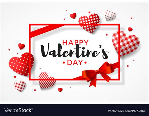 Happy Valentines Day Greeting Card Design Vector Image