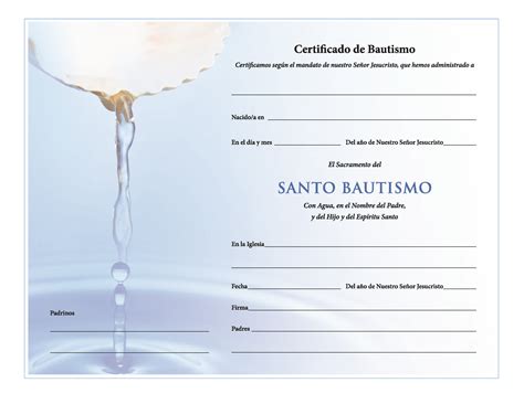 Certificado De Santo Bautismo Blue Shell