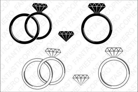 Diamond Ring SVG cutting files for Silhouette and Cricut.
