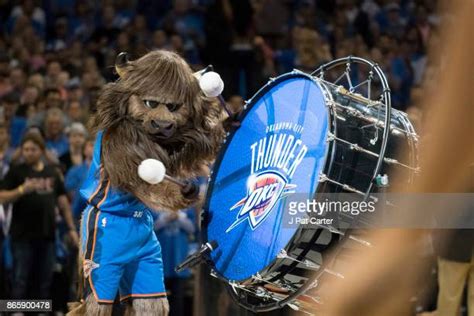 Okc Thunder Mascot Rumble Photos And Premium High Res Pictures Getty