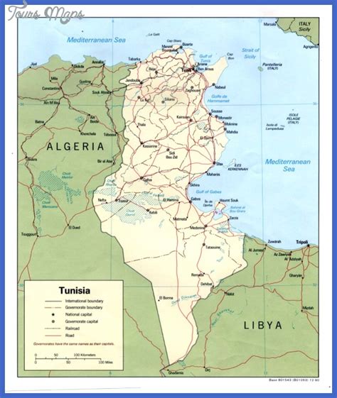Tunisia Map Tourist Attractions