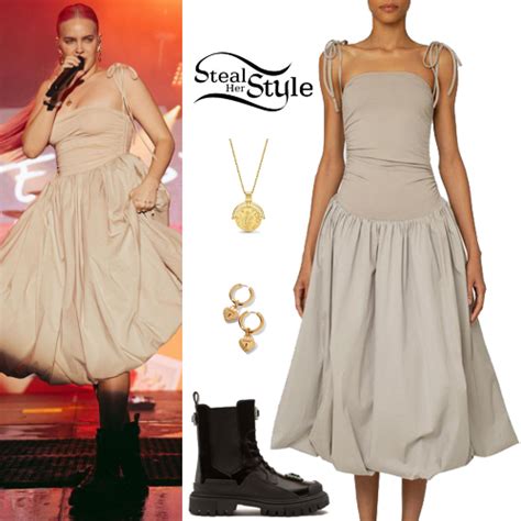 Anne Marie Puffy Dress Platform Boots Steal Her Style